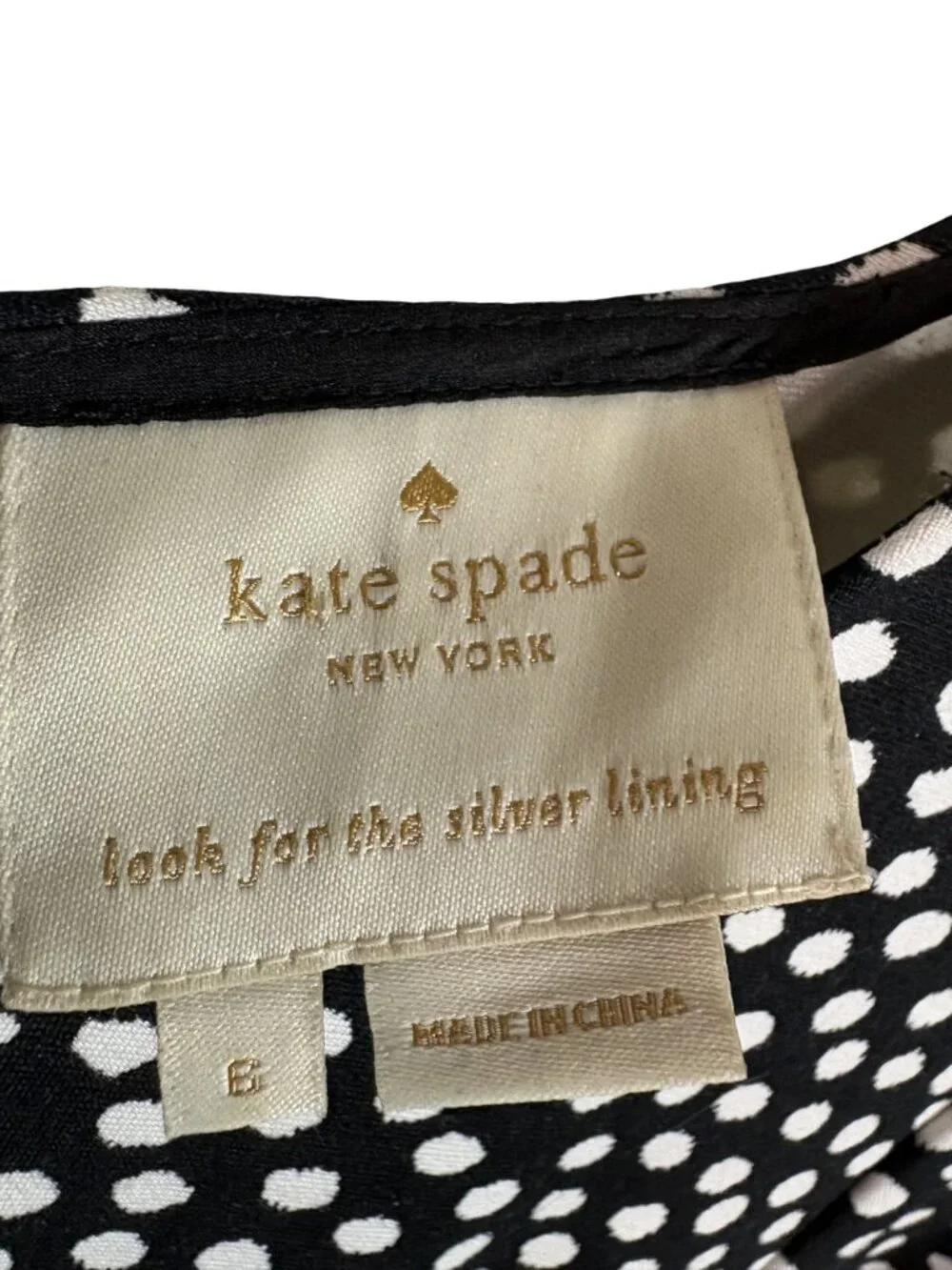 Kate Spade Spot Ponte Fit & Flare Dress Women Black White Size 6 Elegant Polka